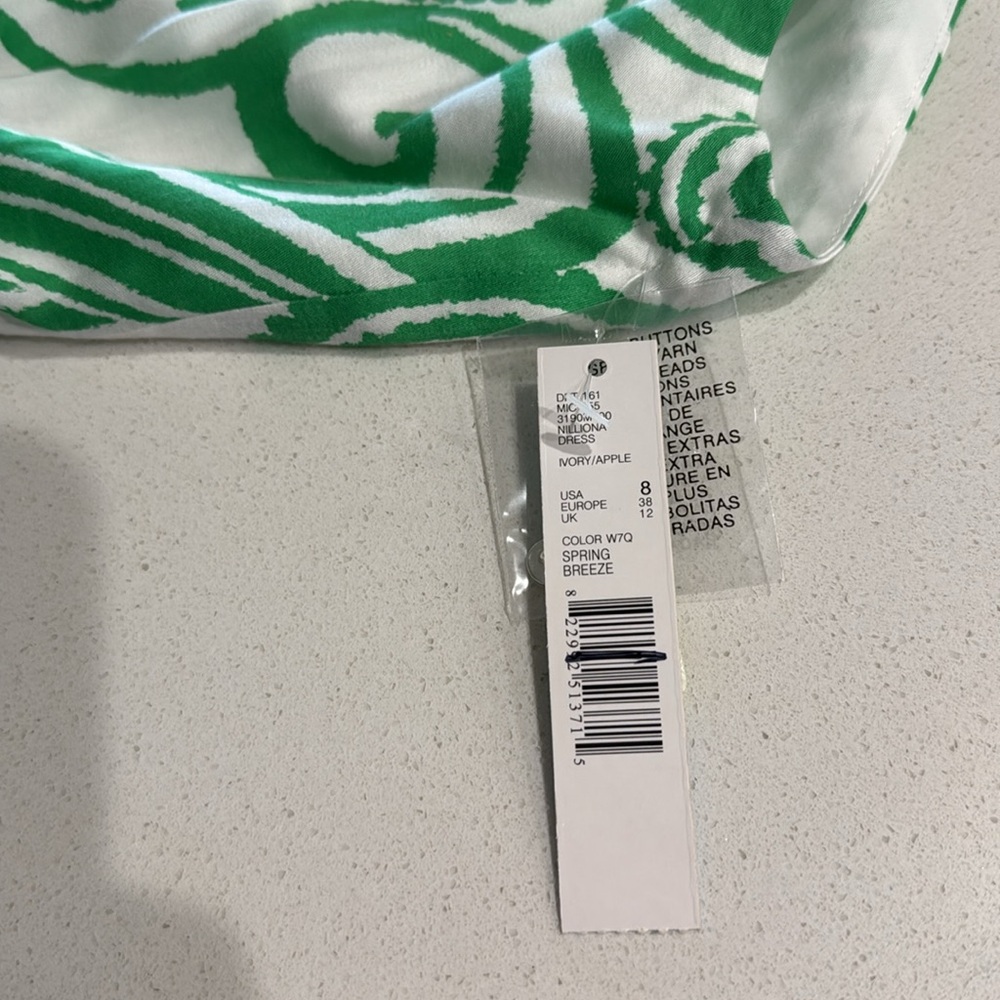 NWT Antonio Melani Green White Lined Dress Size 8 - Picture 8 of 11